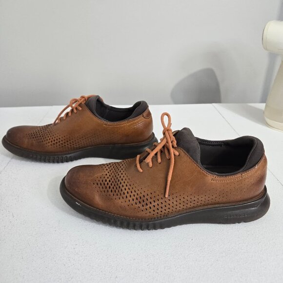 Cole Haan Mens 2.ZeroGrand Laser Wingtip Oxfords Sz 7M Tan/Java Preppy Business - Picture 4 of 12
